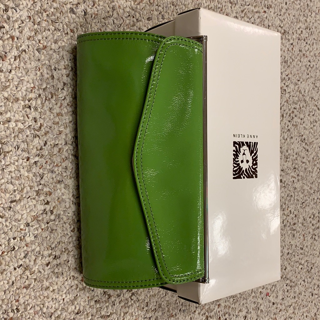 Brand New Ann Taylor Green Leather Clutch